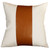 Homeroots Home Decor Set of Four 18-Inch x 18-Inch Brown and Ivory Faux Leather Zippered Pillows