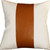 Homeroots Home Decor Set of Four 18-Inch x 18-Inch Brown and Ivory Faux Leather Zippered Pillows