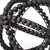 11" Black Wooden Bead And Metal Orb Sculpture - 808230026537