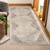 10' Cream And Brown Medallion Runner Rug