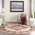 8' Cream Round Damask Power Loom Area Rug