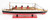 Homeroots Home Decor 5" Black and Red RMS Queen Mary Boat Hand Painted Decorative Boat