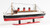 Homeroots Home Decor 5" Black and Red RMS Queen Mary Boat Hand Painted Decorative Boat