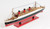 Homeroots Home Decor 5" Black and Red RMS Queen Mary Boat Hand Painted Decorative Boat