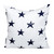 Homeroots Home Decor 16 Inches White and Blue Star Cotton Throw Pillow