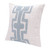 20" Blue And Ivory Cotton Geometric Throw Pillow