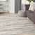 4' X 6' Cream Abstract Distressed Area Rug Synthetic