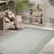 3' X 5' Gray And Blue Geometric Flatweave Handmade Distressed Area Rug With Fringe