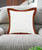Homeroots Home Decor 20 X 20 Inches White and Cinnamon 100% Cotton Geometric Zippered Pillow