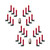 Set of Twentyfour Red Flameless Christmas Clip On Taper Candle Plastic