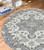 Homeroots Home Decor 7' Gray Round Medallion Power Loom Area Rug