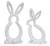 Set Of Two 11" White Polyresin Rabbit Figurine - 606114743149