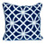20" Blue and White Geometric Cotton Throw Pillow