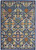 6' X 9' Blue Floral Power Loom Area Rug Polypropylene