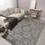 4' X 6' Charcoal and Gray Medallion Power Loom Area Rug