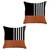 Homeroots Home Decor Set Of Two 18 x 18 Inches Brown and Black Polyester Striped Zippered Pillows