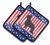 USA Patriotic Dog Art Pair of Pot Holders - 638508524096