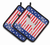 USA Patriotic Dog Art Pair of Pot Holders - 638508523785