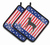 USA Patriotic Dog Art Pair of Pot Holders - 638508523709