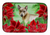 Poinsettias Dog on Dish Drying Mat - 652259252565