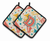 Monogram Retro Pair of Pot Holders - 638508385949