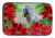 Poinsettias Dog on Dish Drying Mat - 652259252428