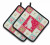 Seated Cat XOXO Pair of Pot Holders - 194030166802
