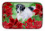 Poinsettias Dog on Dish Drying Mat - 652259252480