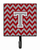 Letter Chevron Crimson and Grey   Leash or Key Holder - 638508305961