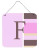 Monogram - Pink Stripes Wall or Door Hanging Prints - 615872639755