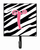 Letter Initial Zebra Stripe and Pink Leash or Key Holder - 615872519163