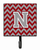 Letter Chevron Crimson and Grey   Leash or Key Holder - 638508305909
