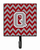 Letter Chevron Crimson and Grey   Leash or Key Holder - 638508305930