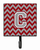 Letter Chevron Crimson and Grey   Leash or Key Holder - 638508305794