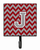 Letter Chevron Crimson and Grey   Leash or Key Holder - 638508305862