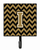 Letter Chevron Black and Gold  Leash or Key Holder - 638508307606