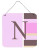 Monogram - Pink Stripes Wall or Door Hanging Prints - 615872639830