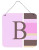 Monogram - Pink Stripes Wall or Door Hanging Prints - 615872639717