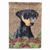 Faux Burlap and Pine Cones with Dog Flag Garden Size - 705332046978