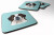 Checkerboard Design with Dog Foam Coaster Set of 4 - 615872894635