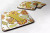 Letter Floral Mustard and Green Foam Coaster Set of 4 - 615872972319