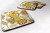 Letter Floral Mustard and Green Foam Coaster Set of 4 - 615872972326