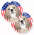 Dog Themed American Flag Cup Holder Car Coasters (Set of 2) - 638508566560