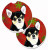 Dog Themed Holiday Christmas Cup Holder Car Coasters (Set of 2) - 638508592224