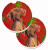 Dog Themed Holiday Christmas Cup Holder Car Coasters (Set of 2) - 638508592019