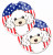 Dog Themed American Flag Cup Holder Car Coasters (Set of 2) - 638508566973
