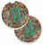 Letter Retro Tribal Alphabet Initial Cup Holder Car Coasters (Set of 2) - 638508586599