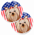 Dog Themed American Flag Cup Holder Car Coasters (Set of 2) - 638508566447