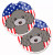Dog Themed American Flag Cup Holder Car Coasters (Set of 2) - 638508566997