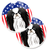 Dog Themed American Flag Cup Holder Car Coasters (Set of 2) - 638508566706